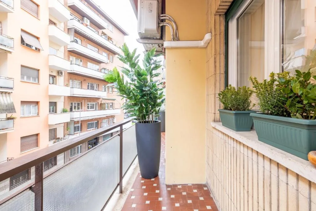 Private balcony looking over the streets of Rome